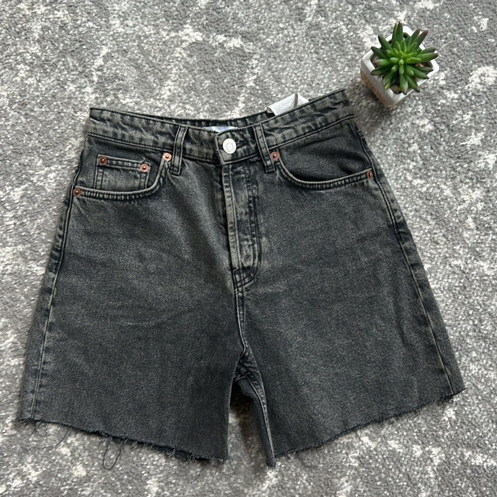 Zara Black Washed Denim Women's Shorts